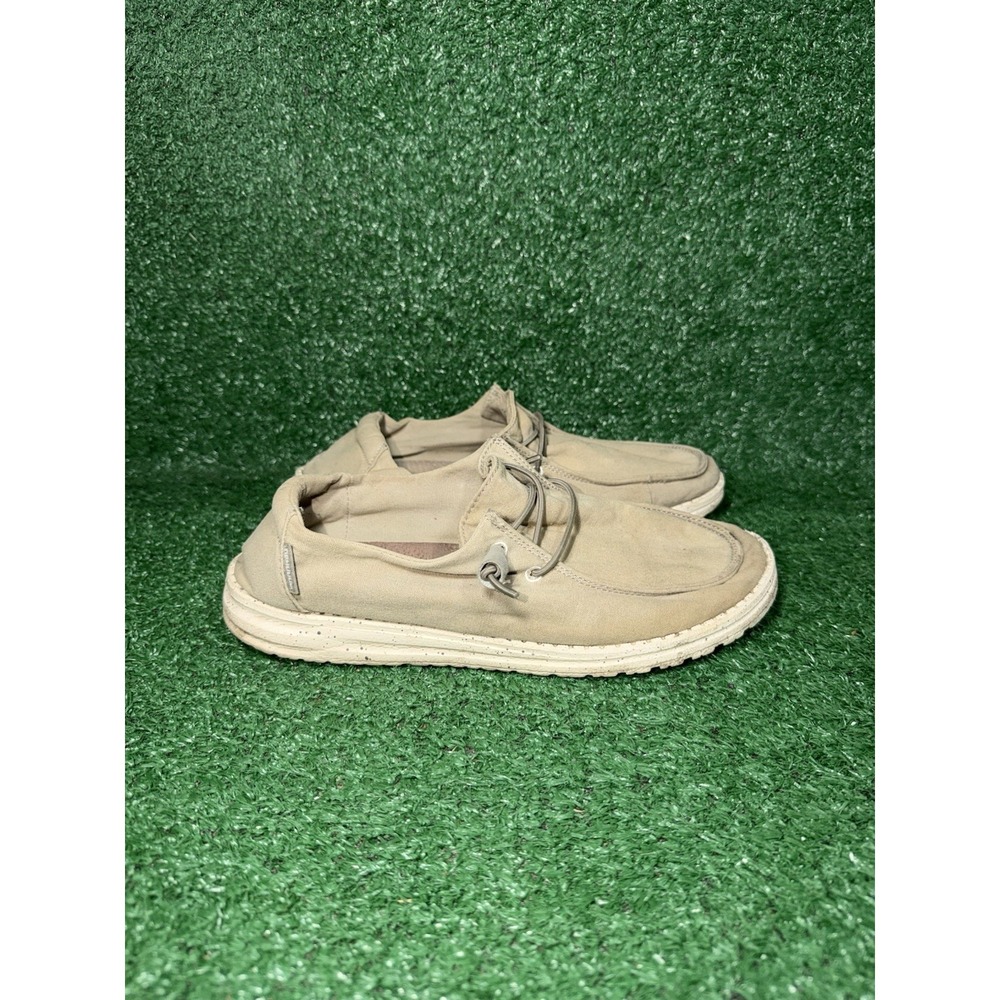 Hey Dude Wendy Womens Size 9 Grey Beige Casual Slip On Comfy Shoes Loafers